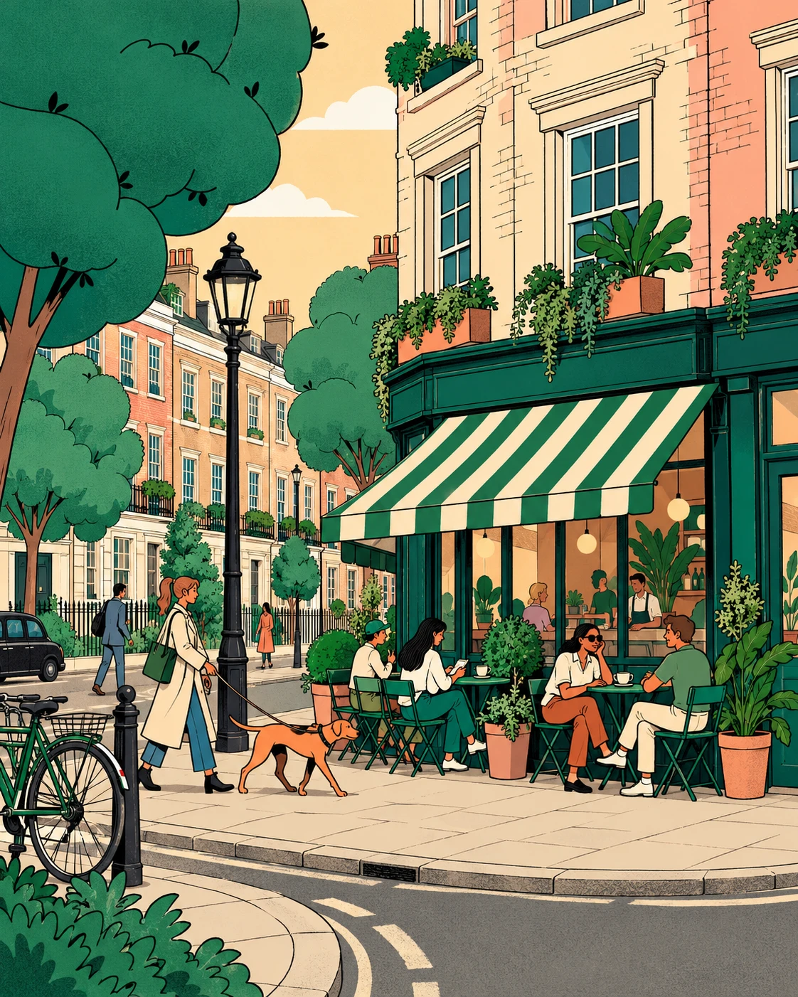 Illustrated tinyLDN scene for the article A city made of little places.